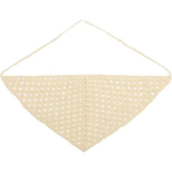 Women Cotton Triangle Head Scarf Handmade Crochet Hair Bandanas for Summer